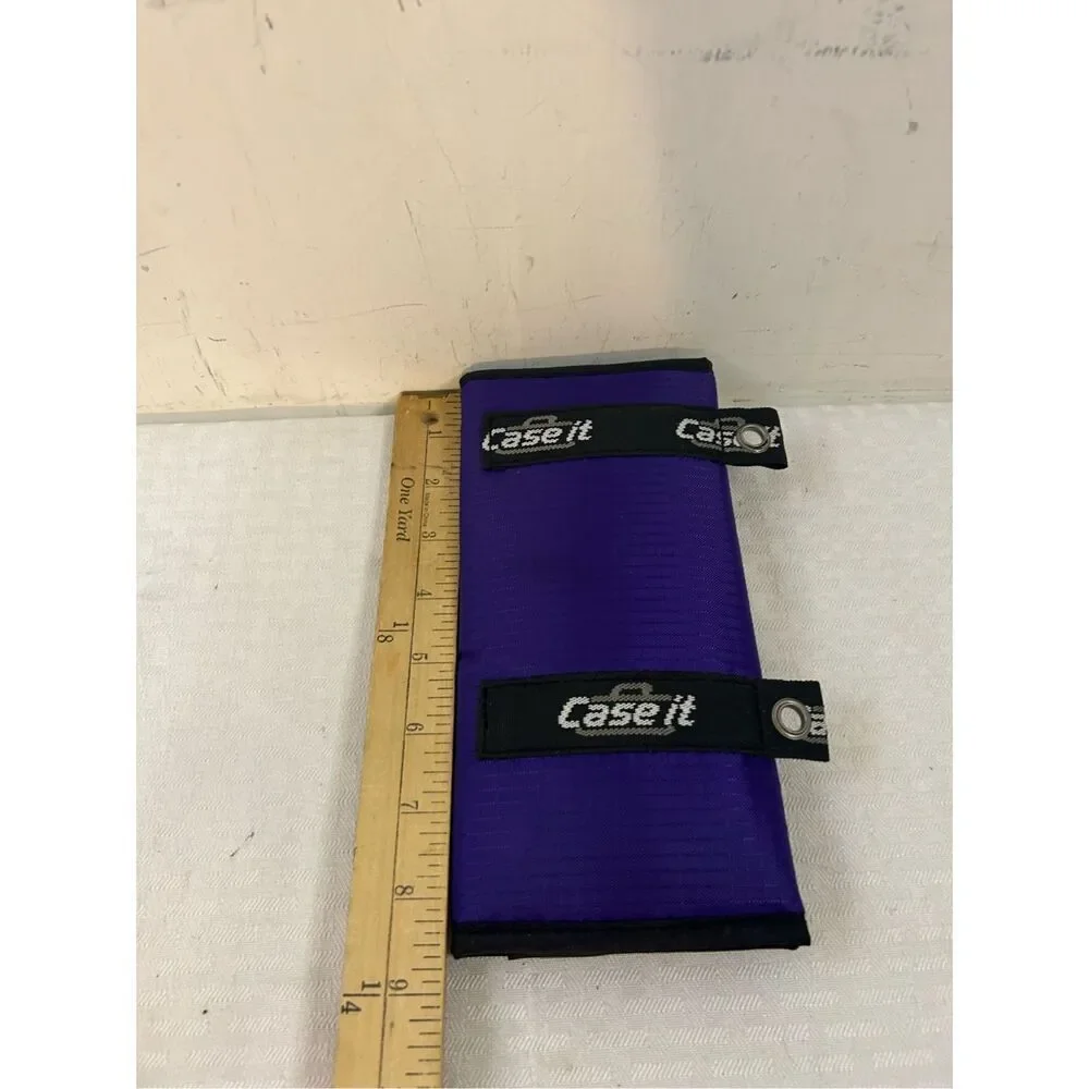 Case it nylon pencil pen holder for notebook purple‎